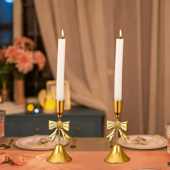 European Luxury Style Vintage Candlestick Holder Romantic Table Decor Candlelight Dinner Accessory Iron Craft Gold Color Classic Design Safe Structure Versatile Home Decoration