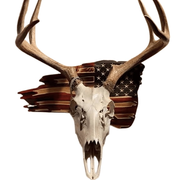 European Mount Skull Hanger Vintage Wood Style, Elegant Deer Skull Mount Hook, Rustic Wall Decor for Home Office Man Cave, Durable Display Stand for Nature Collectibles, Style2