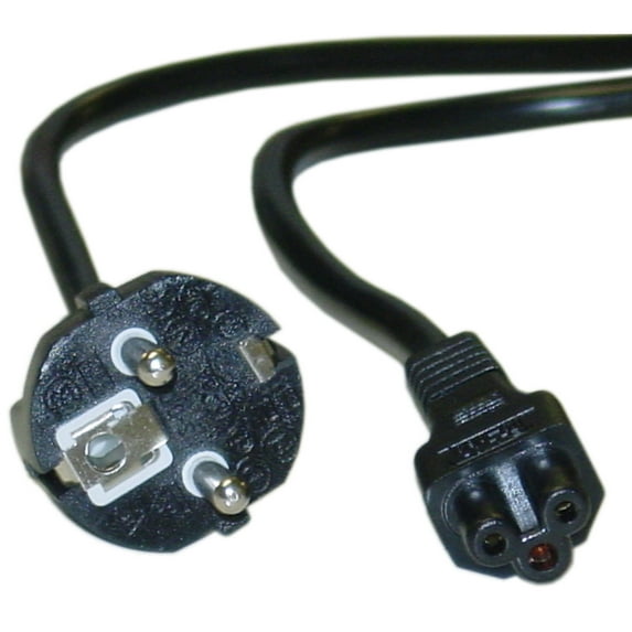 European Notebook - Laptop Power Cord, Europlug Or Ce 7 By 7 To C5, Polarized, Vde Approved, 6 Foot