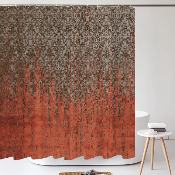 European Pattern Shower Curtain Nordic style Flower Printed Curtain Machine Wash