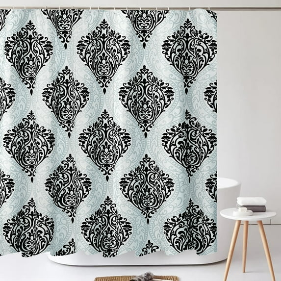European Pattern Shower Curtain Nordic style Flower Printed Curtain Machine Wash