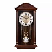 European Pendulum Wall Clock Battery Operated, Retro Large Grandfather Clocks for Living Room with Swinging Pendulum,for Office Home Fireplace Decor