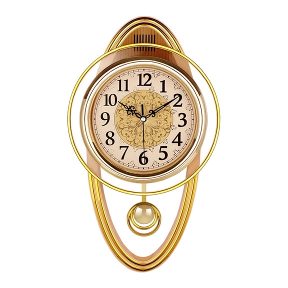 European Pendulum Wall Clock Battery Operated, Traditional Silent with Swinging Pendulum, for Classic Home Decor, Hanging Clocks for Living Room, Office