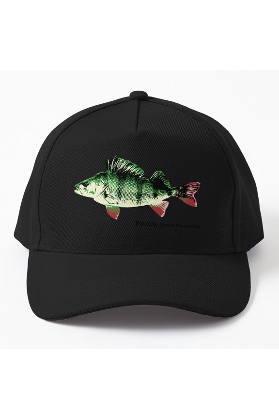 European Perch Baseball Hat, Freshwater Fish Graphic Design, Classic Outdoor Cap