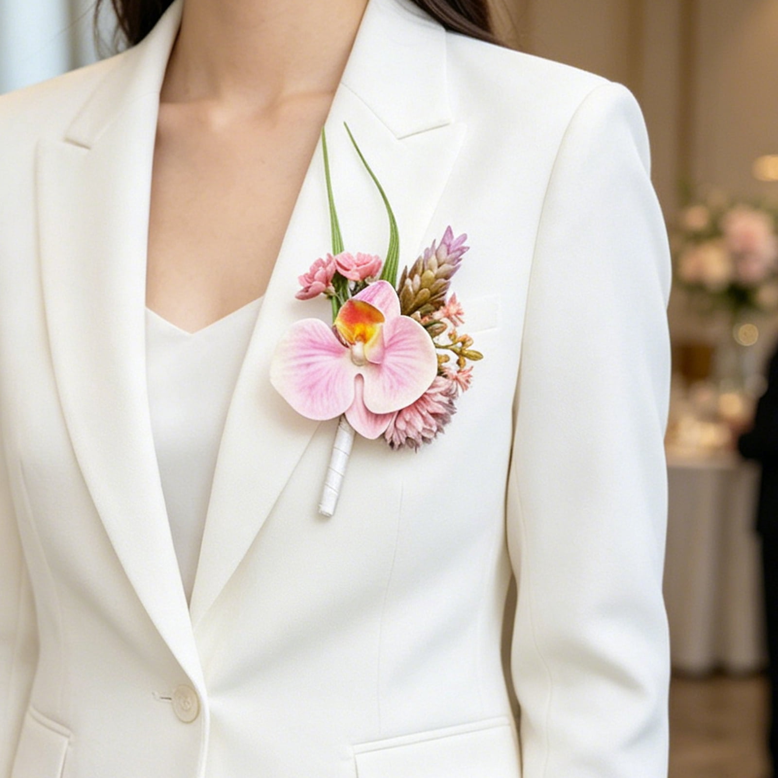 European Phalaenopsis Orchid Boutonniere Wedding Corsage for Bridesmaid ...