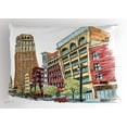 thumbnail image 1 of European Pillow Sham Grunge Graphic of European Avenue Modern Urban Life Downtown City Streets, Decorative Standard Size Printed Pillowcase, 26 X 20 Inches, Red and Orange, by Ambesonne, 1 of 2