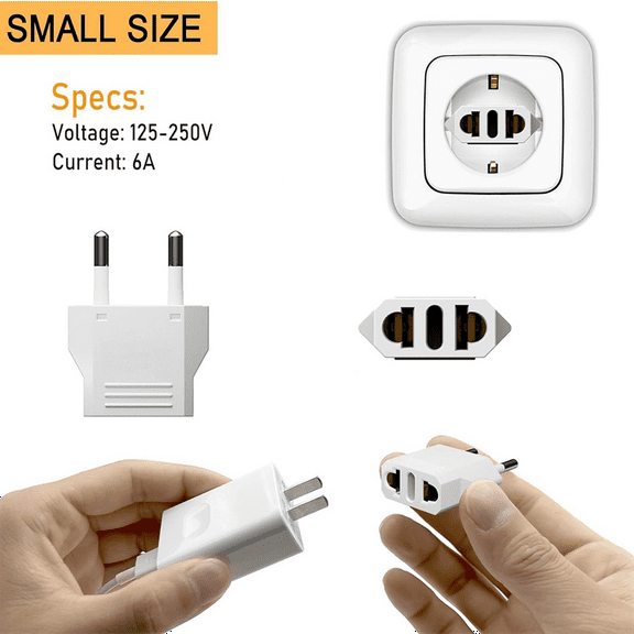 European Plug Adapter,20Pcs US to Europe Plug Adapter,European Travel Type C Plug Adapter,Europe Power Converter EU Plug