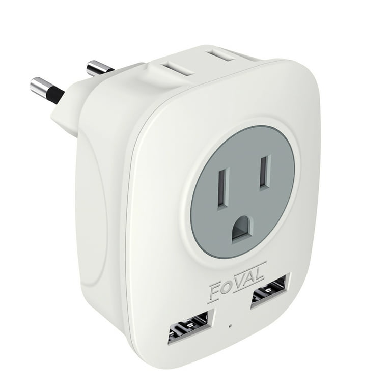 2Pack European Travel Plug Adapter (Not for UK), US to Europe Power Outlet  Converter, USA to German Italy Spain France Greece Iceland Romania Russia