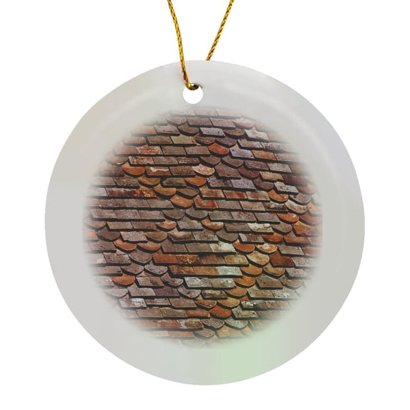 3drose, European Red Roof Tiles, Circle Porcelain Ornament