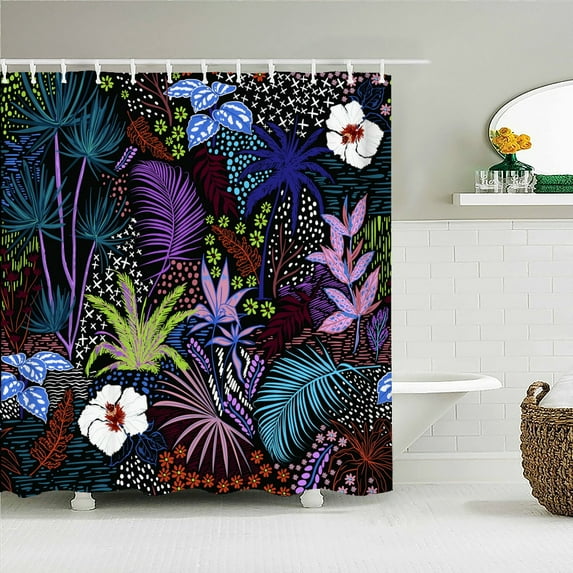 European Retro Flowers Leaves Shower Curtains Printrd Bathroom Curtains Waterproof Fabric With 12 Home Decor Bath Screen