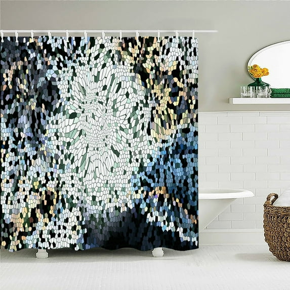 European Retro Geometric Pattern 3d Bathroom Curtains Shower Curtain With Home Decoration Washable Fabric Bath Screen