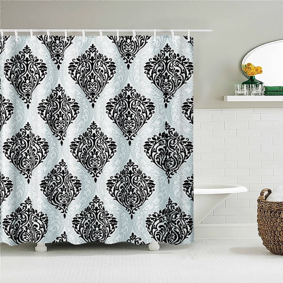 European Retro Geometric Pattern 3d Bathroom Curtains Shower Curtain With Home Decoration Washable Fabric Bath Screen