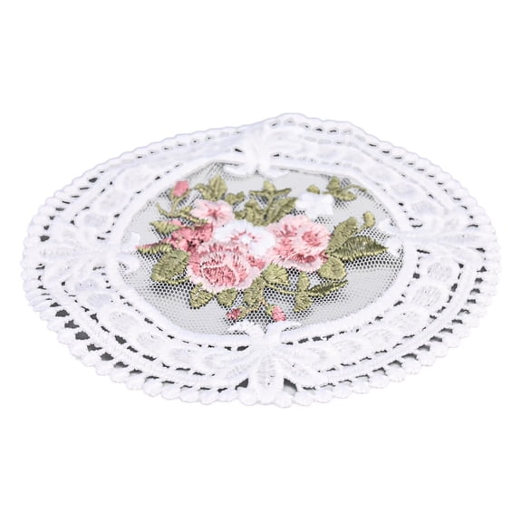 European Retro Lace Coaster Exquisite Insulation Table Mat Decoration 11Cm White YIWEI