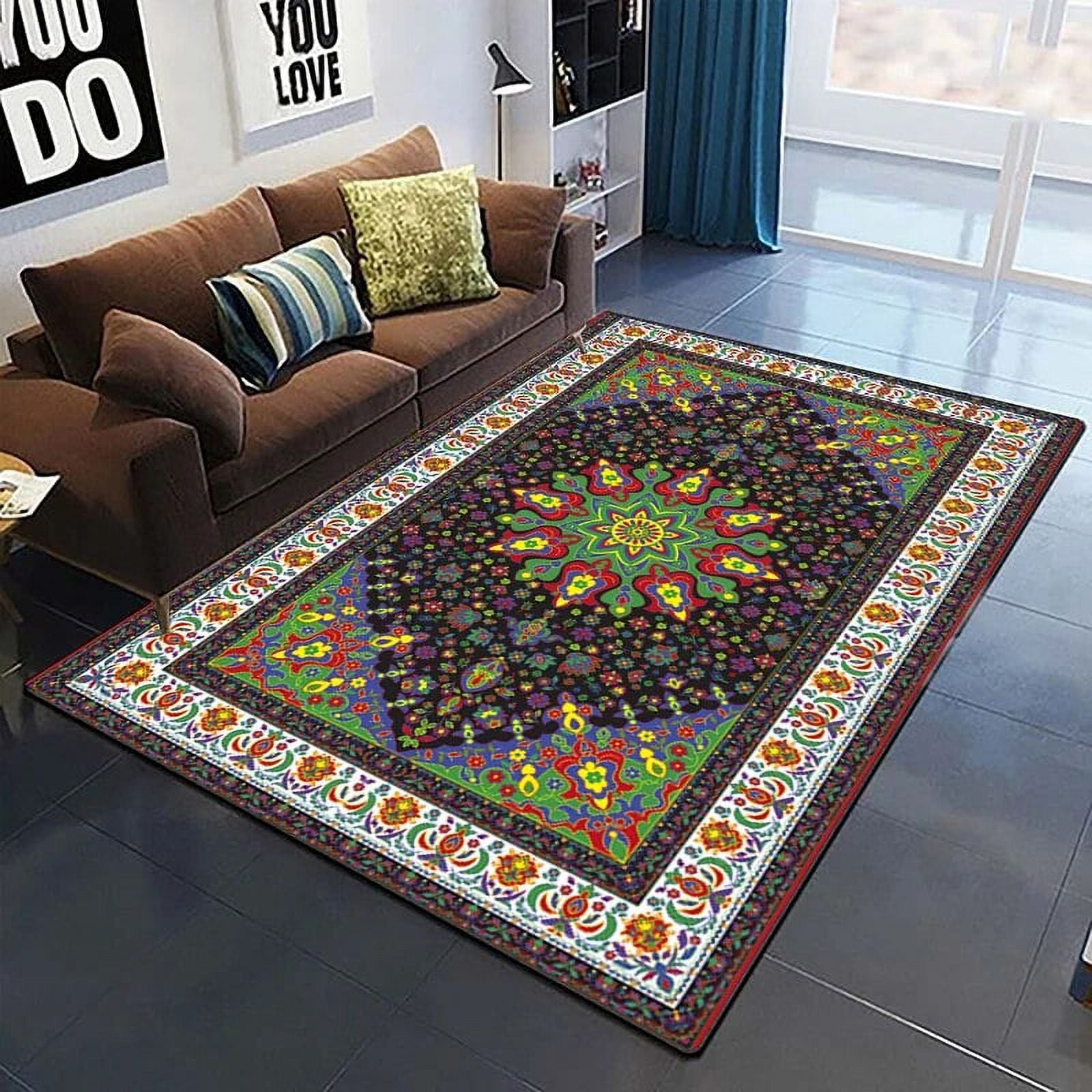 European Rococo Medieval Pattern Decorative Square Rug Modern House ...