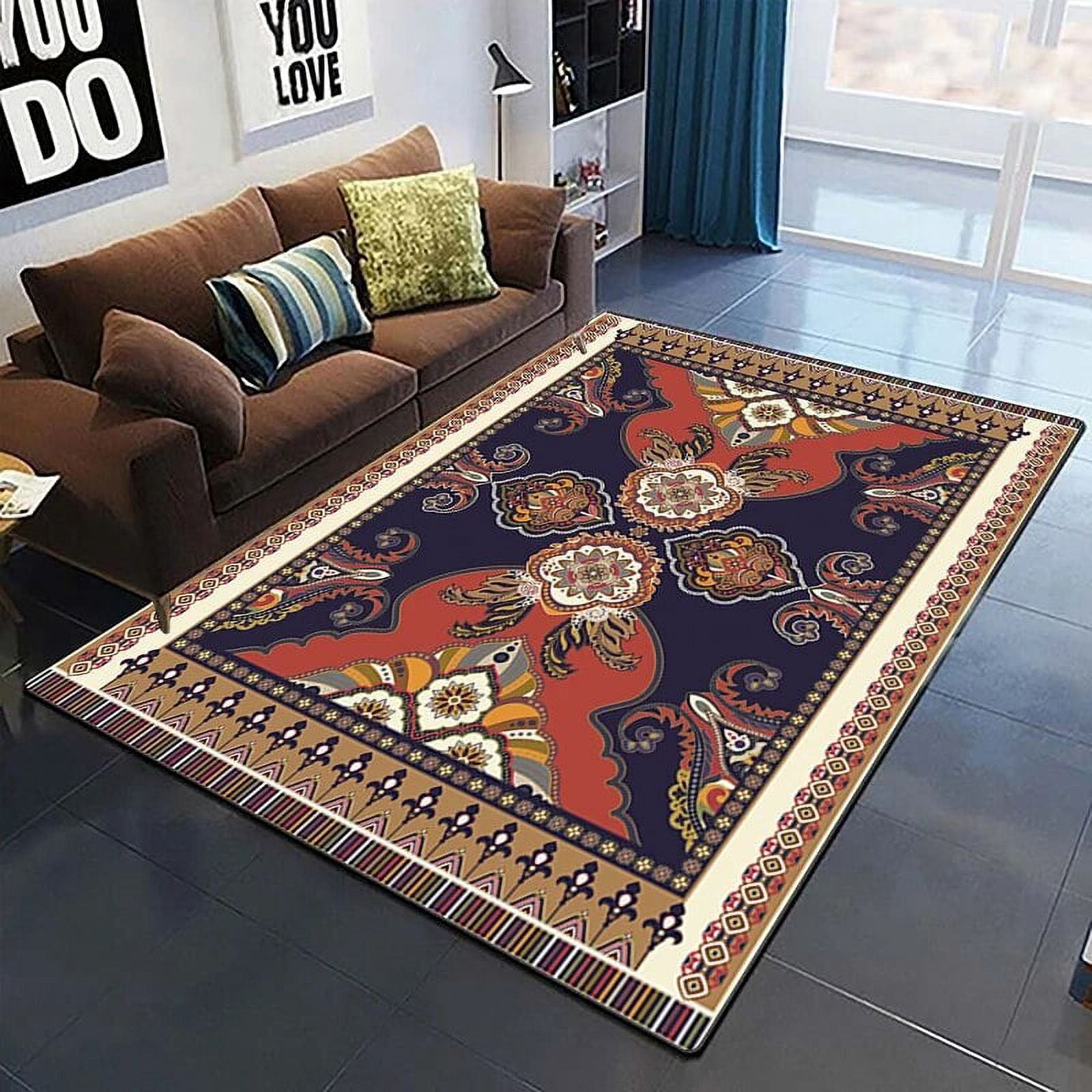 European Rococo Medieval Pattern Decorative Square Rug Modern House ...