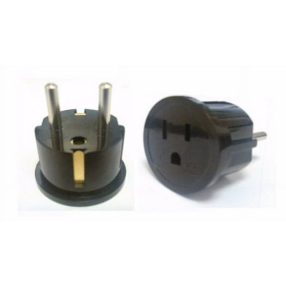 European Schuko Plug With Grounding Black Seven Star SS409