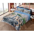thumbnail image 1 of Ambesonne Italy Fitted & Top Sheet Set with Shams, Square in Rome Cityscape, Multicolor, 1 of 5