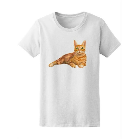 European Shorthair Cat Red Tabby T-Shirt Women -Image by Shutterstock, Female XX-Large