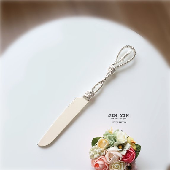 European Silver-plated Cake Shovel Western Food Kitchen Tableware Birthday Wedding Ornaments Cake Ustenes Of Cuisine (food knife knot type)