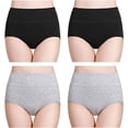 thumbnail image 1 of European Size Pure Cotton Women's Underwear High Waist Tummy Control Butt Lifting Underwear Large Size Briefs, 1 of 31