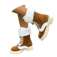 thumbnail image 1 of European Snowflake Pattern High Boot Thickened Wool Flat Bottom Boots for Women's Winter Wear, 1 of 9