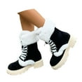 thumbnail image 1 of European Snowflake Pattern High Boot Thickened Wool Flat Bottom Boots for Women's Winter Wear, 1 of 9