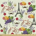 thumbnail image 1 of Ambesonne Colorful Fabric by the Yard Upholstery, French Wine Macarons, 1 Yard, Multicolor, 1 of 5