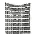 thumbnail image 1 of European Soft Flannel Fleece Throw Blanket, Amsterdam Dutch House Buildings Graphic Nordic Retro Architecture, Cozy Plush for Indoor and Outdoor Use, 50" x 70", Charcoal Grey and White, by Ambesonne, 1 of 6