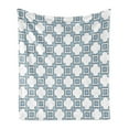 thumbnail image 1 of European Soft Flannel Fleece Throw Blanket, Portuguese Style Geometric Detailed Abstract Geometrical Shapes Print, Cozy Plush for Indoor and Outdoor Use, 60" x 80", Blue White, by Ambesonne, 1 of 5