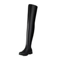 thumbnail image 1 of Xiaoxatg European Solid Color Flat Women's Over-The-Knee Boots for Autumn and Winter Fashion 6.5 Black, 1 of 7