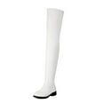thumbnail image 1 of Xiaoxatg European Solid Color Flat Women's Over-The-Knee Boots for Autumn and Winter Fashion 7 White, 1 of 8