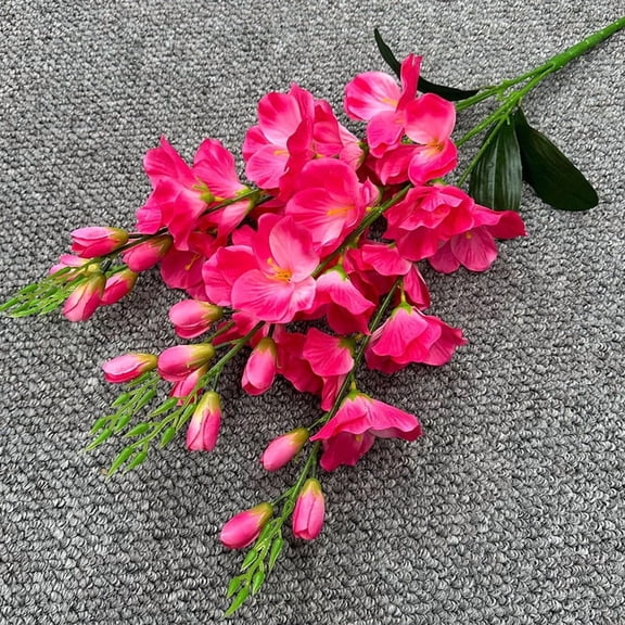 European Spring 5 Fork Gladiolus Artificial Flower, Single Branch Silk Gladiolus for Wedding Prop, Home Decoration