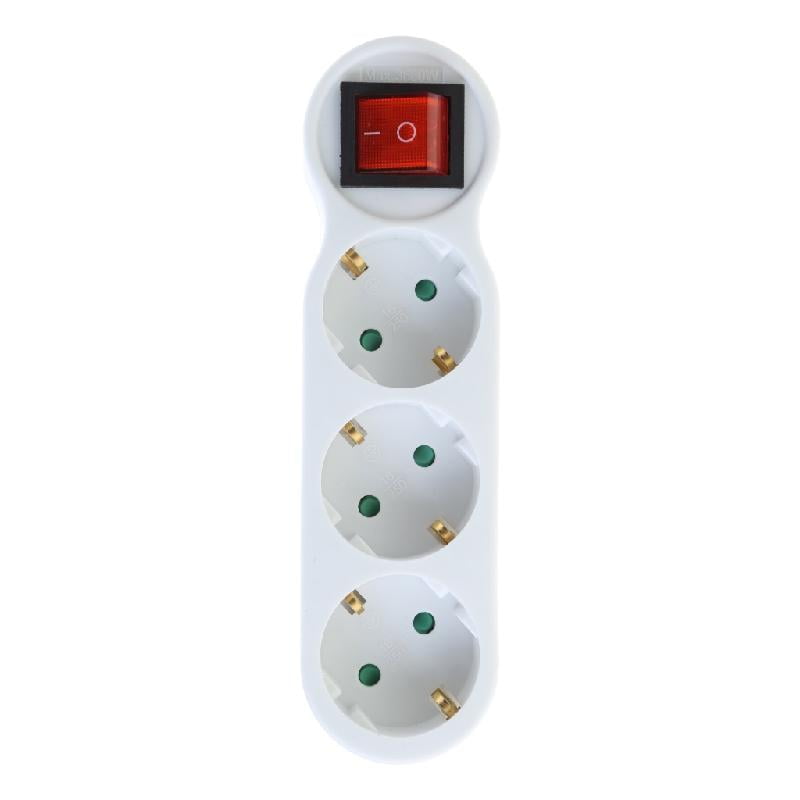 European Standard 3 Jack Conversion Socket 250V/16A Electrical Wall Outlet with Switch Power