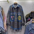 thumbnail image 1 of European Station 2026 Fall New Fashion Cartoon Embroidery Shirt For Women, Long And Loose Fit, Versatile Denim Jacket, 1 of 9