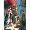 thumbnail image 1 of European Street Bougainvillea Bicycle Canvas Print, Scenic Wall Art for Living Room Bedroom Dining Room Cafe Hotel Office Decor, 1 of 8