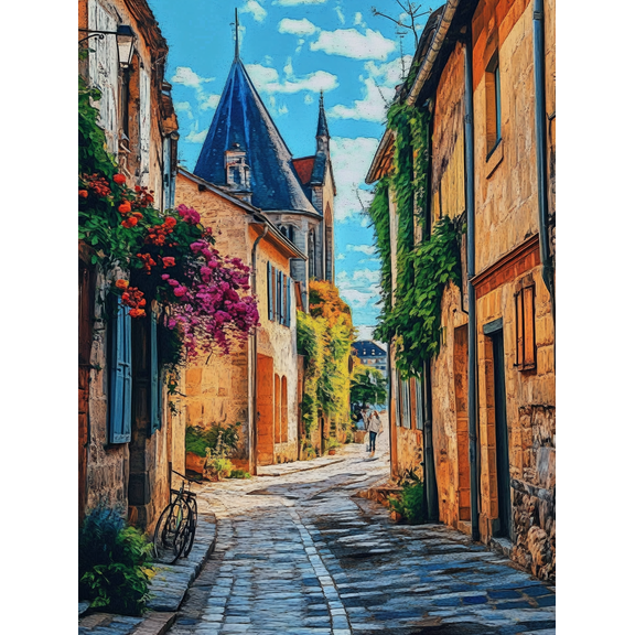 European Street View Canvas Painting/Wall Art Suitable for Living Room Bedroom Dining Room Office Hotel Decoration