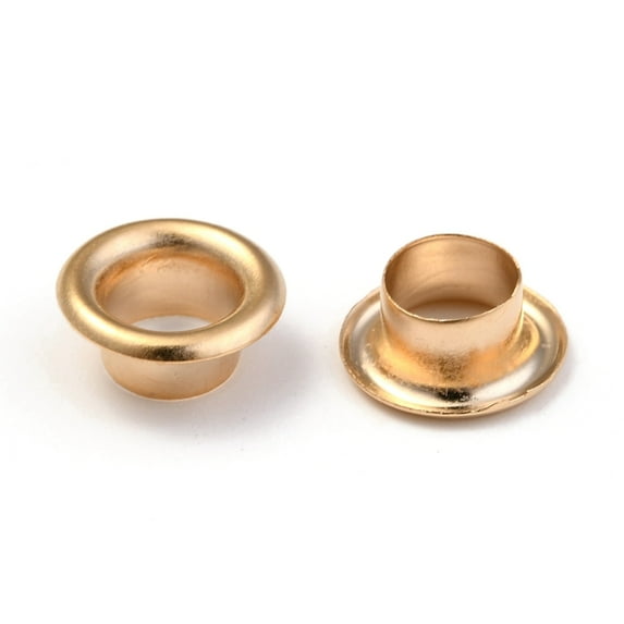 European Style 201 Stainless Steel Eyelet Core Grommet for Large Hole Beads Flat Round Golden 9x4mm Hole: 5mm