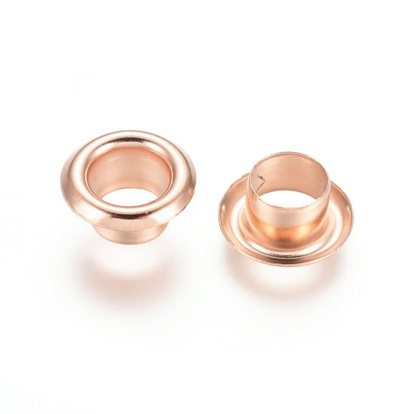 European Style 304 Stainless Steel Eyelet Core Grommet for Large Hole Beads Rose Gold 9x4.5mm Hole: 5mm