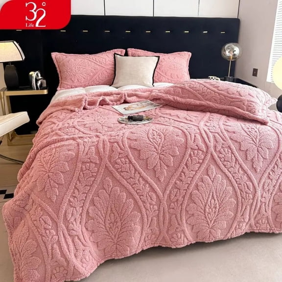European Style 3D Floral Printed Blanket Adult Thick Coral Fleece Blanket in Winter Warm Easy To Maintain Air Conditioning Quilt