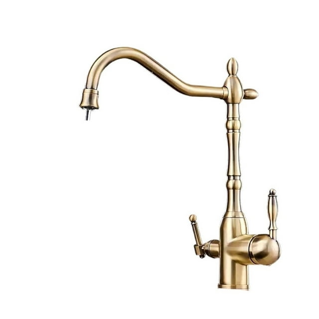 EuropeanStyle AllCopper Antique Faucet, Can Be Rotated DoubleHandle