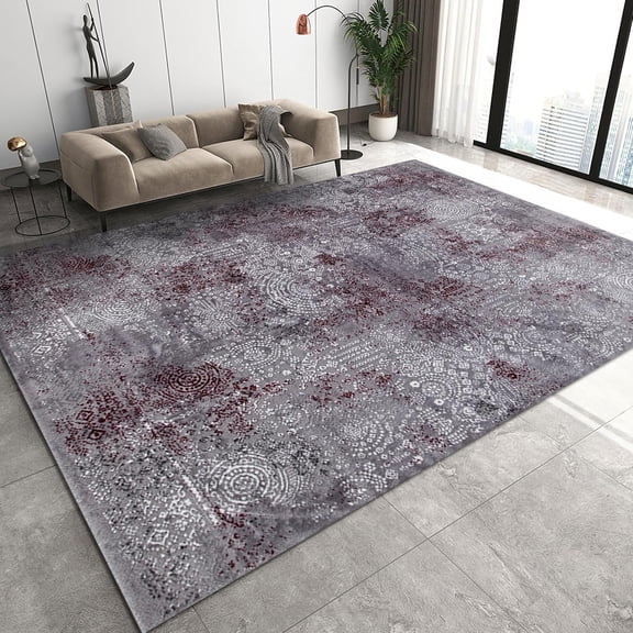 European Style Area Rugs, Shabby Vintage Art Pattern Hallway Carpet, Modern Washable Non-Slip Short Pile Soft Comfortable Rug for Restaurant Kitchen Bedroom Entrance Decor 2ft x 3ft