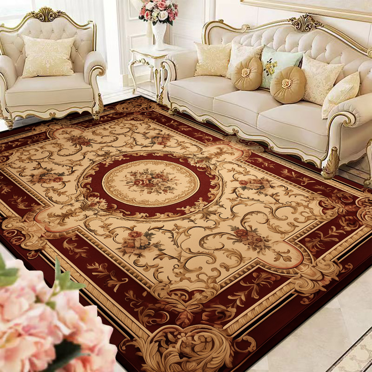 Europe Rug European Style Carpet Living Room Soft Luxury Rug Bedroom Cloakroom ...