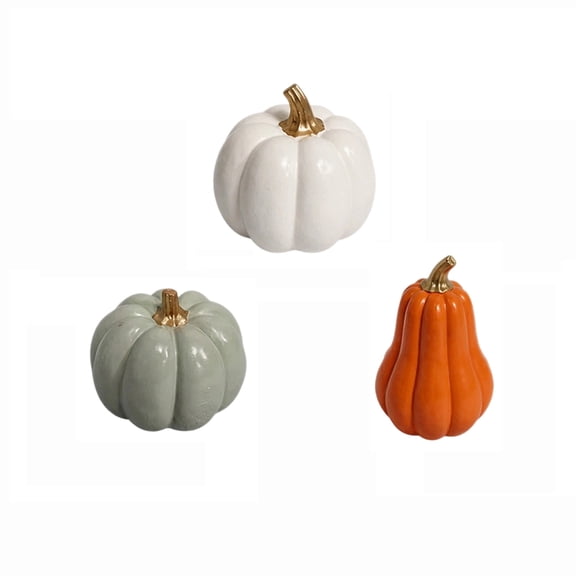 European Style Ceramic Funny Pumpkins Ornament Home Figurines Arts Crafts Desk Decor Statues Sculpture 3PCS