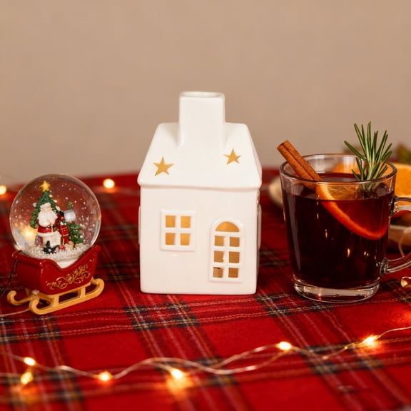 European-Style Ceramic House Led Light Crafts