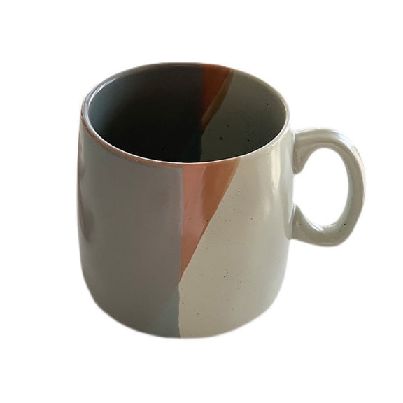 European Style Coarse Pottery Contrasting Ceramic Cup Coffee Milk Cup Office Drinking Cup 400mL