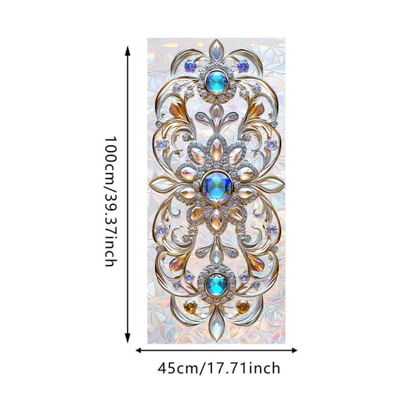 European Style Colorful Window Stickers,PVC Anti-UV Blackout Window Sticker Waterproof and Dustproof Window Decals for Bedroom Living Room Decorative