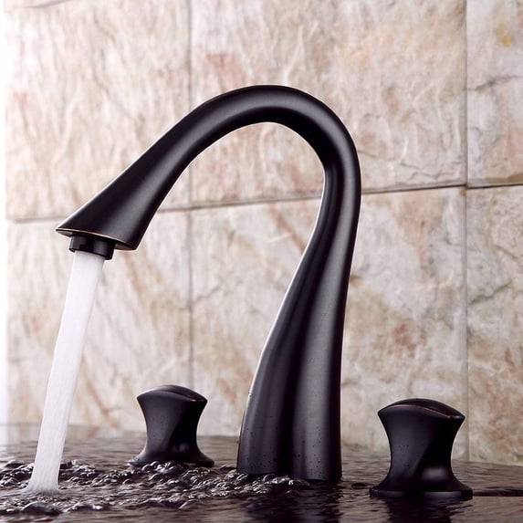 European-Style Copper Three-Hole Double Handle Bathroom Faucet Hot and Cold Washbasin Basin Split Faucet