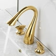 thumbnail image 1 of European-Style Copper Three-Hole Double Handle Bathroom Faucet Hot and Cold Washbasin Basin Split Faucet, 1 of 8