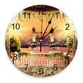 thumbnail image 1 of European Style Courtyard City Night View Clocks Wall Home Decor Modern Kitchen Room Bedroom Living Room Decor Wall Clock, 1 of 5