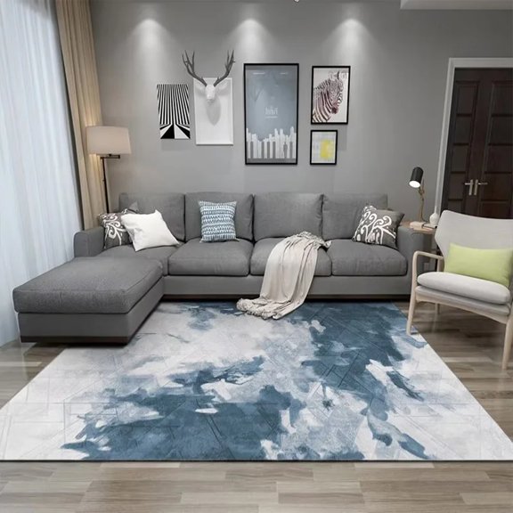 European Style Decoration Living Room Carpet Abstract Large Size Bedroom Rugs Soft and Fluffy Non-slip Office Flannel Mats